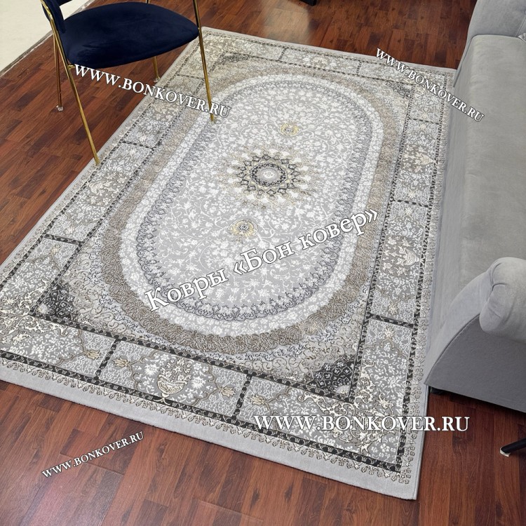 Ковер Для гостиной Турция дизайн 196 Серый