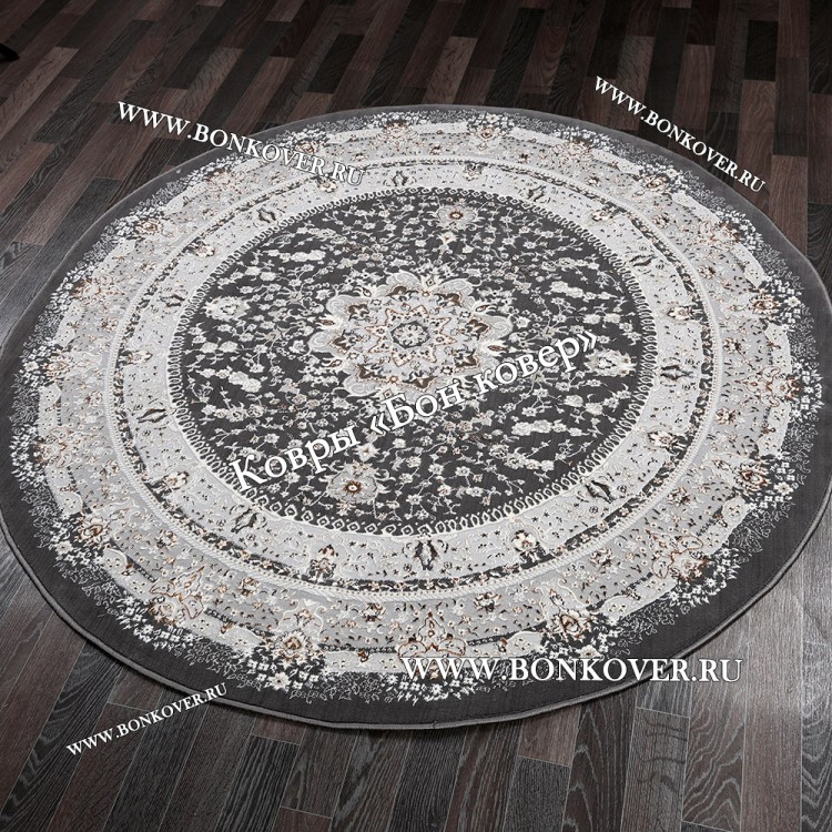 Ковер Для гостиной дизайн 68 Турция Серый Круг